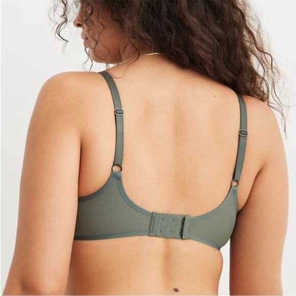 *NWT* Aerie Smoothez Unlined Mesh Bra Full Coverage Royal Palm Green - Picture 4 of 7